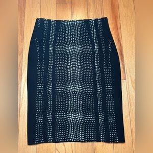 Diane vonFurstenberg patterned black midi skirt